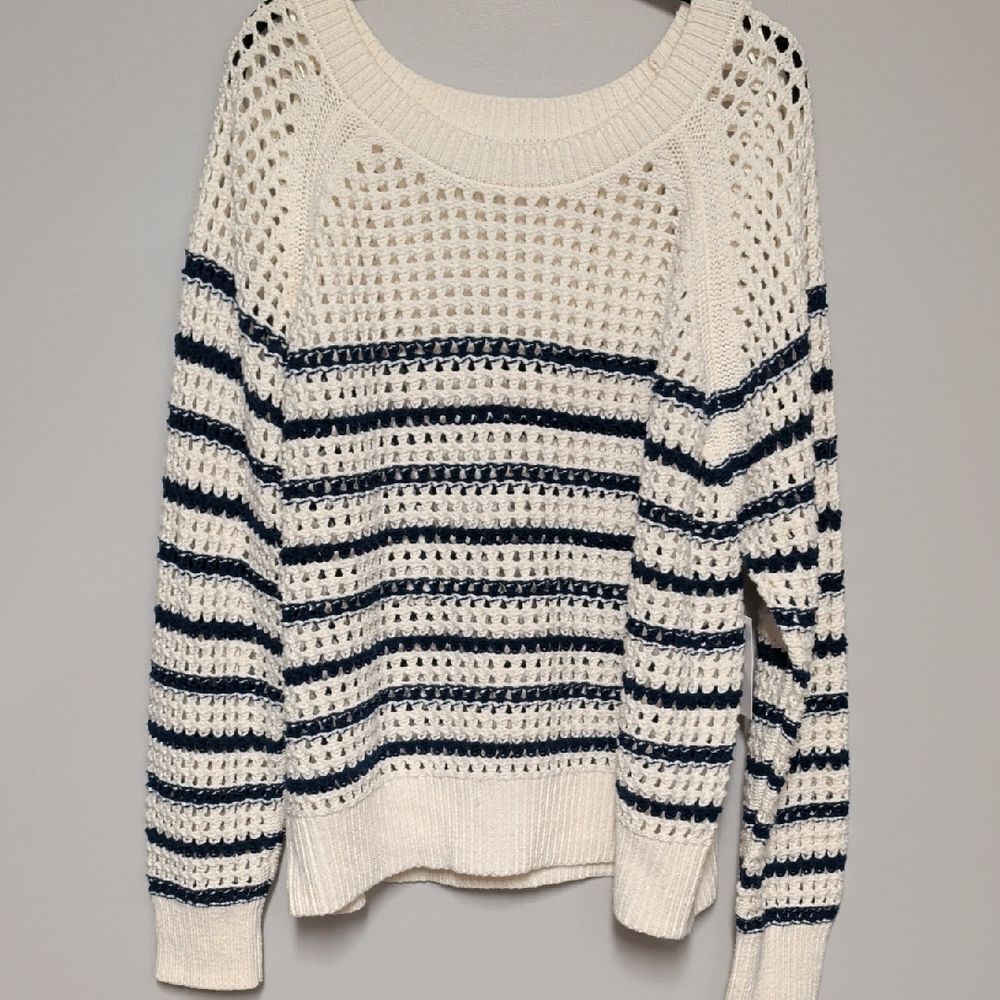 Sonoma Navy and Cream Knit Sweater
